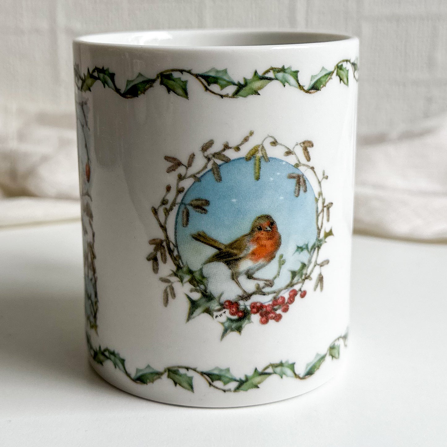 Winter Mug with Robins