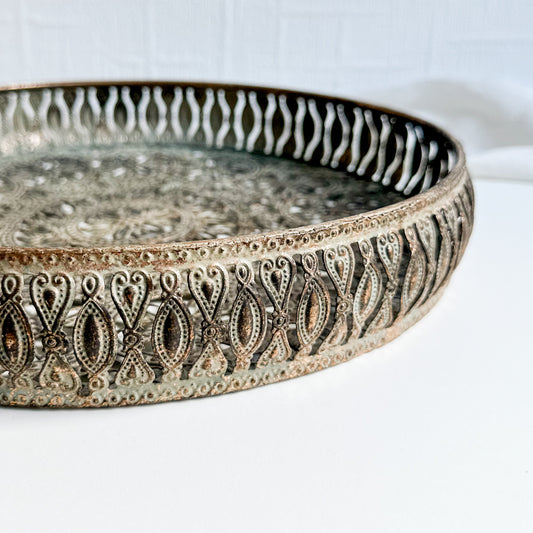 Round Filigree Tray