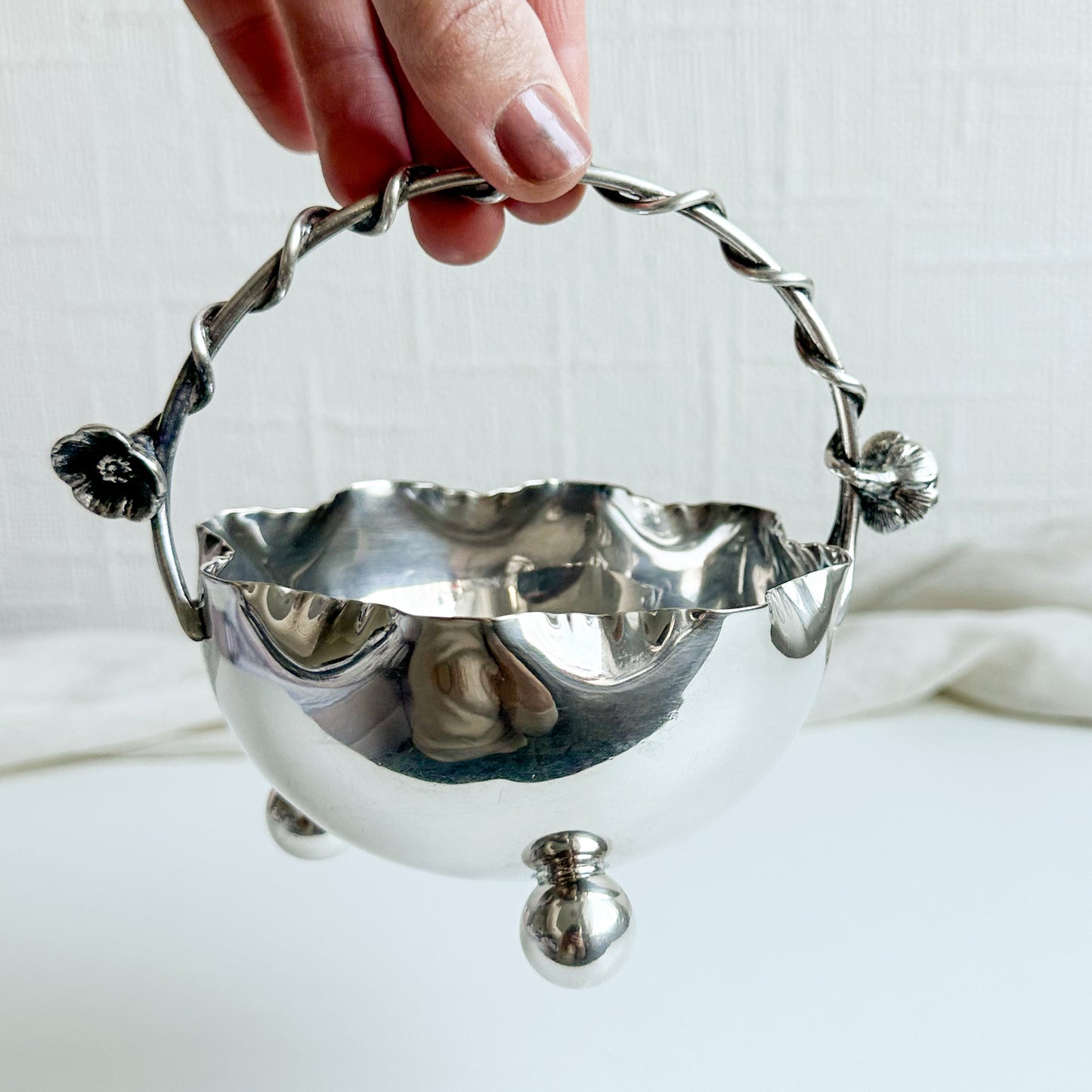 Silver Plated Basket Bowl