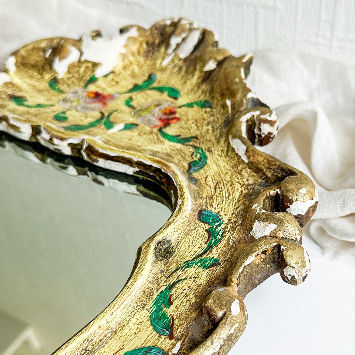Wall Mirror with Chippy Paint