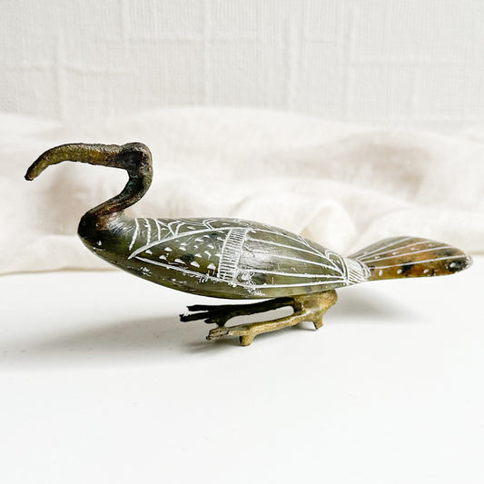 Carved Soapstone Egyptian Ibis Bird