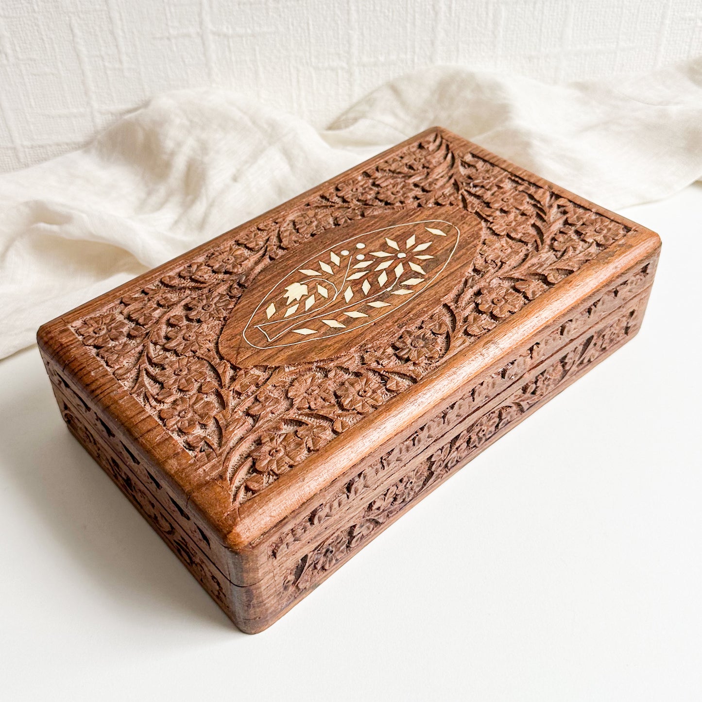 Hand Carved Inlay Box