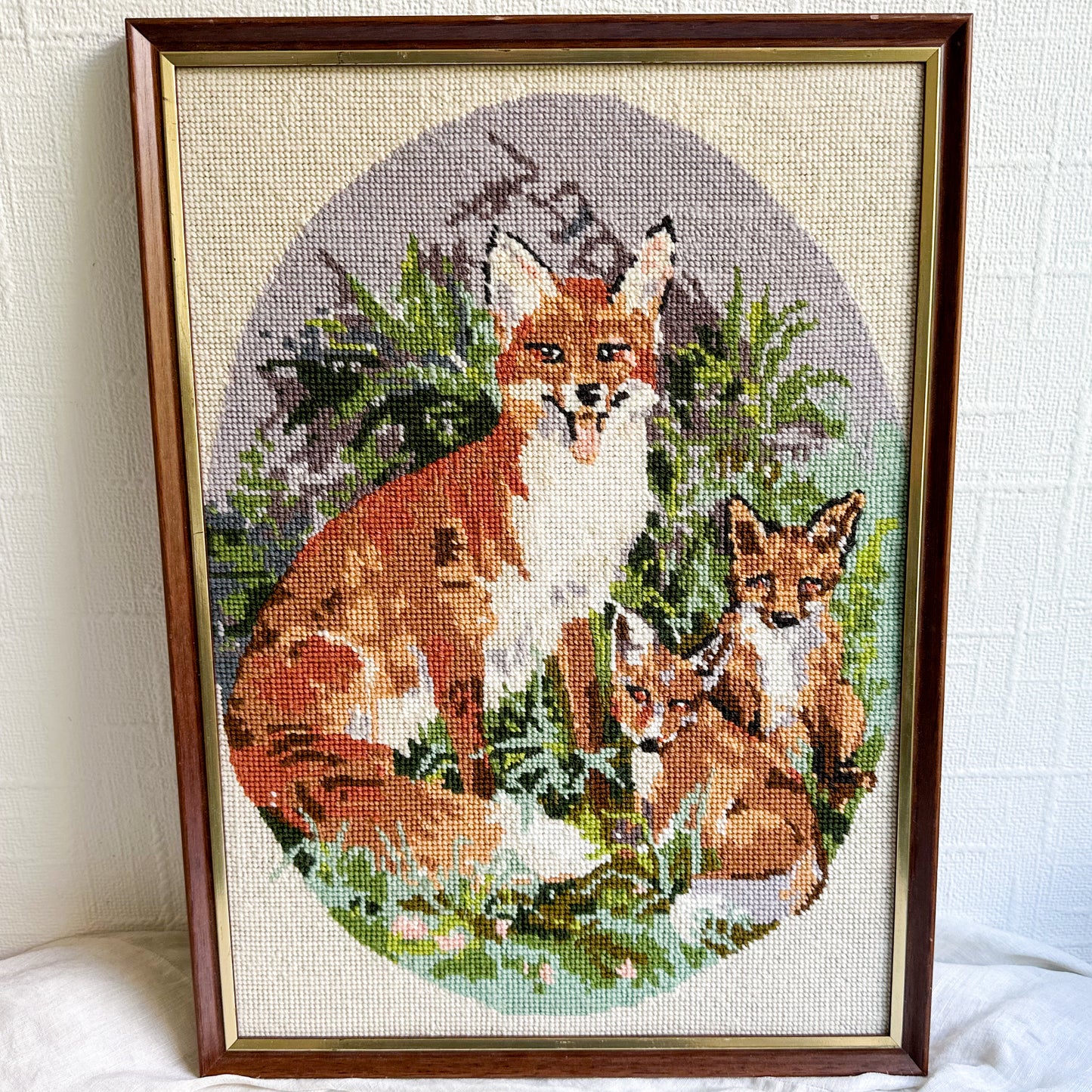 Framed Fox Needlepoint