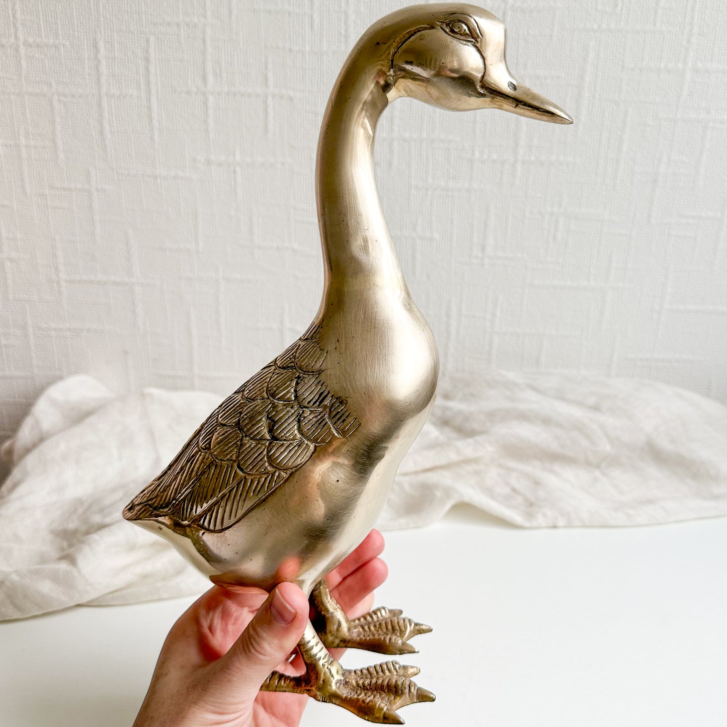 Large Brass Duck Statue