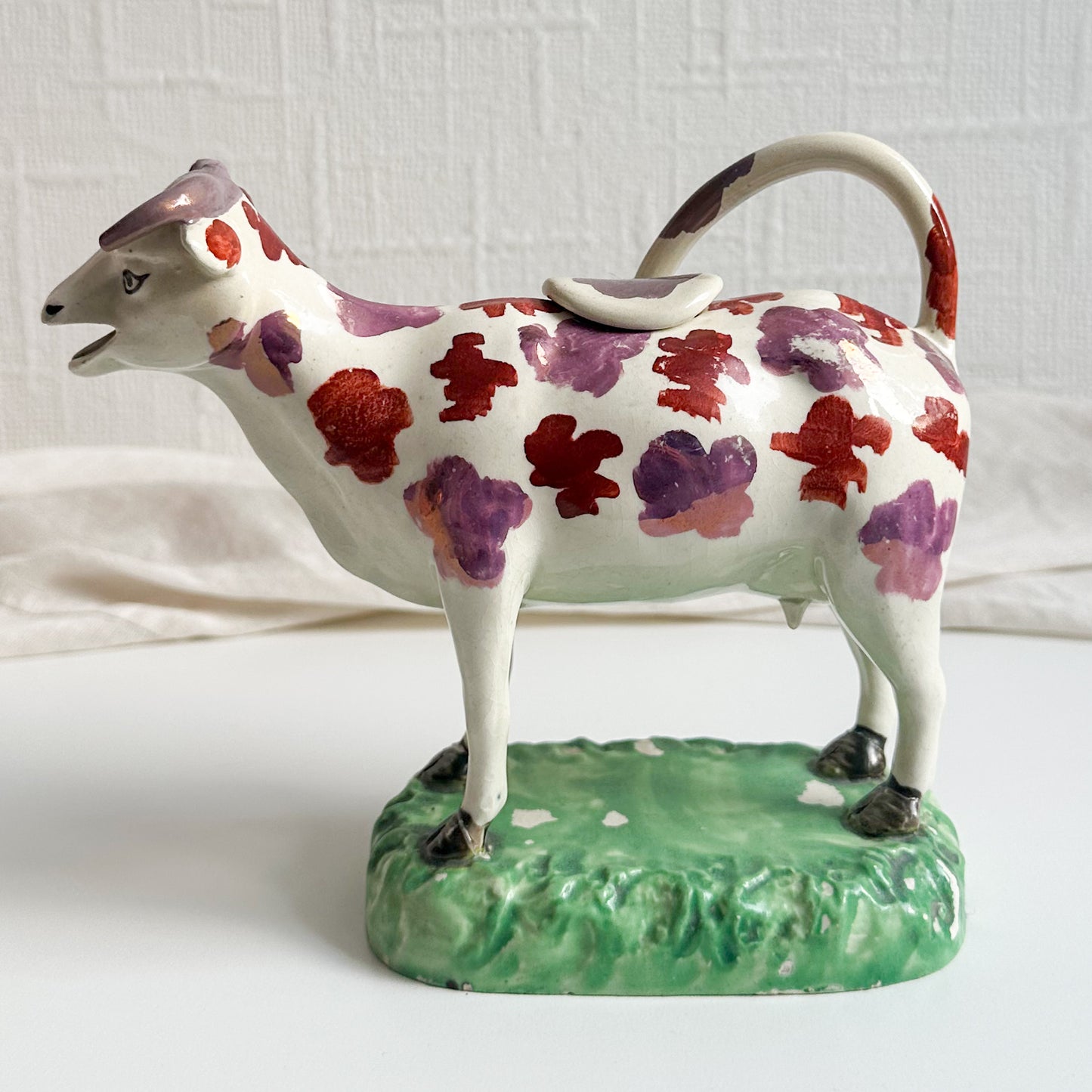 Cambrian Pottery Lustre Cow Creamer