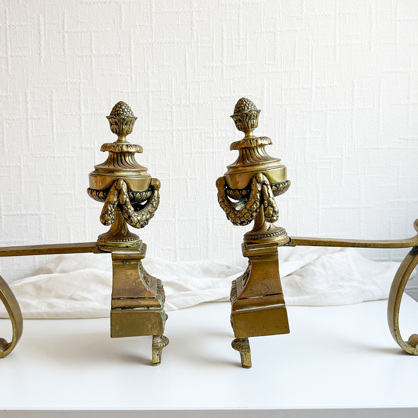 Pair of Antique Brass Fire Dogs