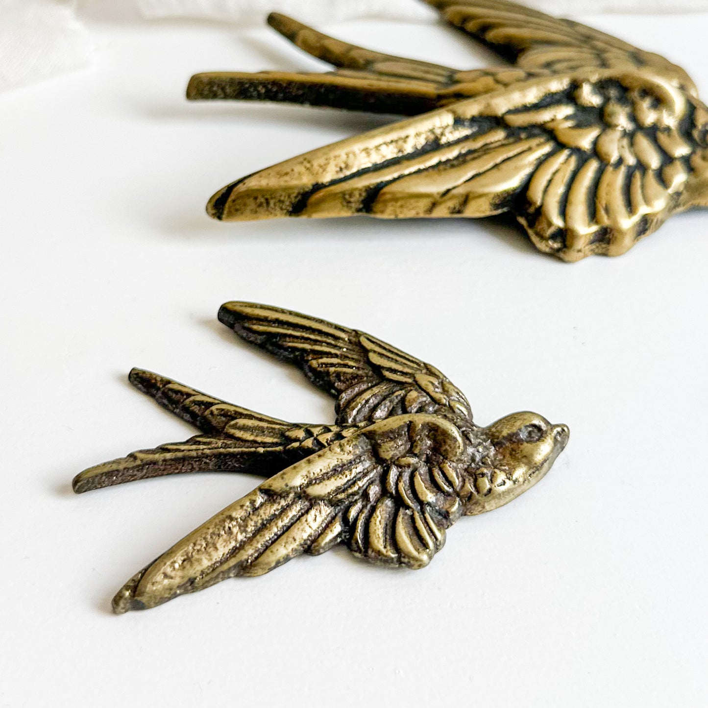 Set of 3 Brass Swallows