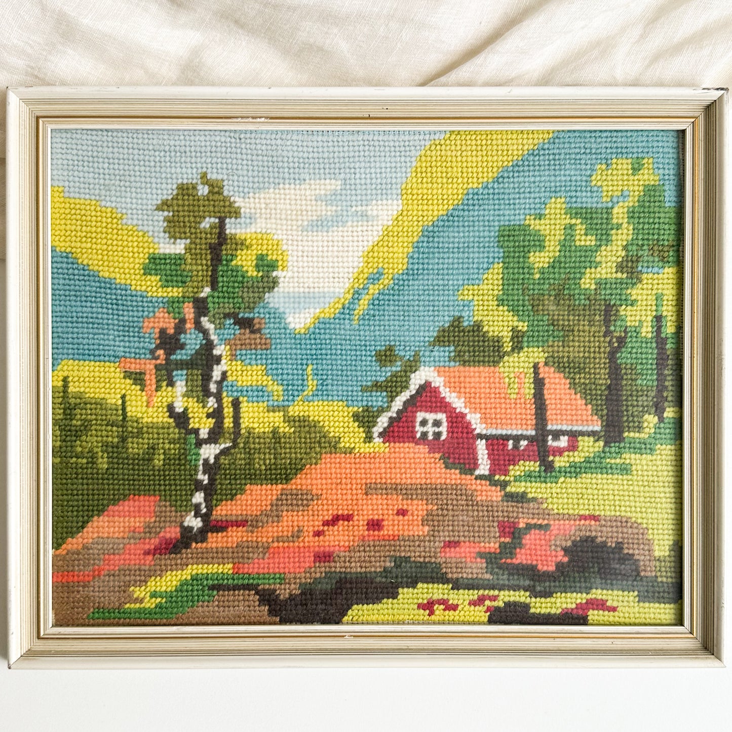 Framed Barn Needlepoint