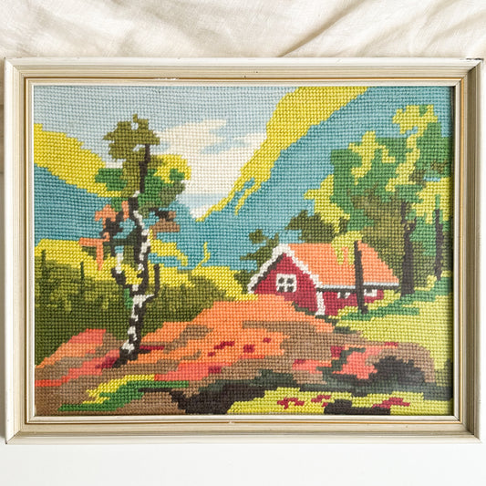 Framed Barn Needlepoint