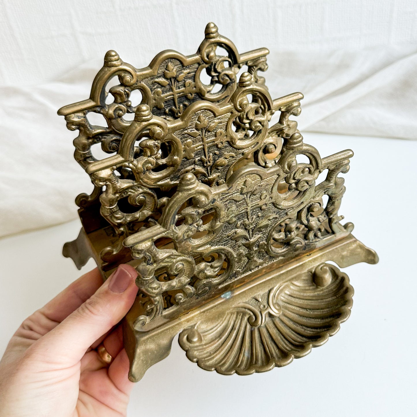 French Brass Letter Holder