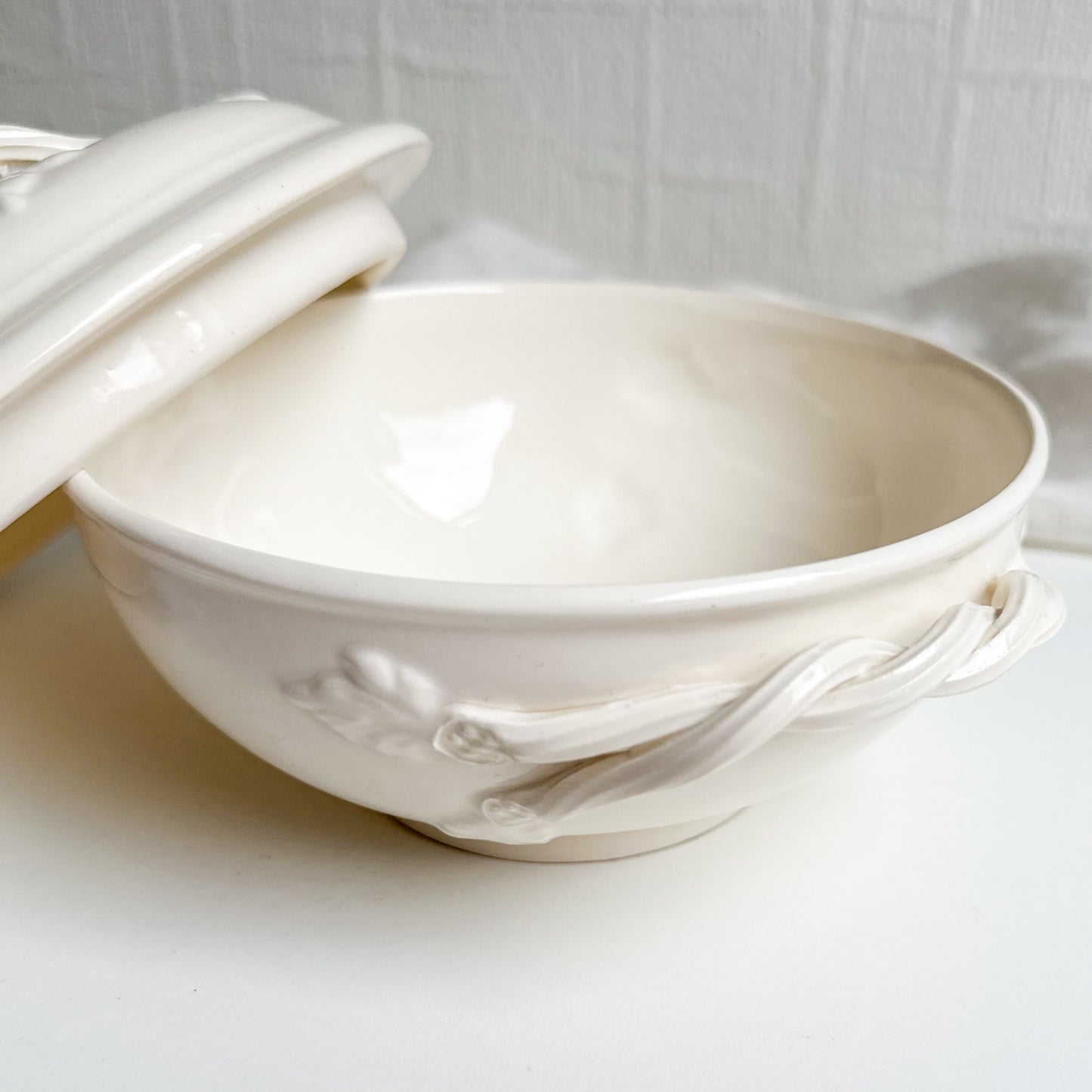 Royal Creamware Lidded Bowl