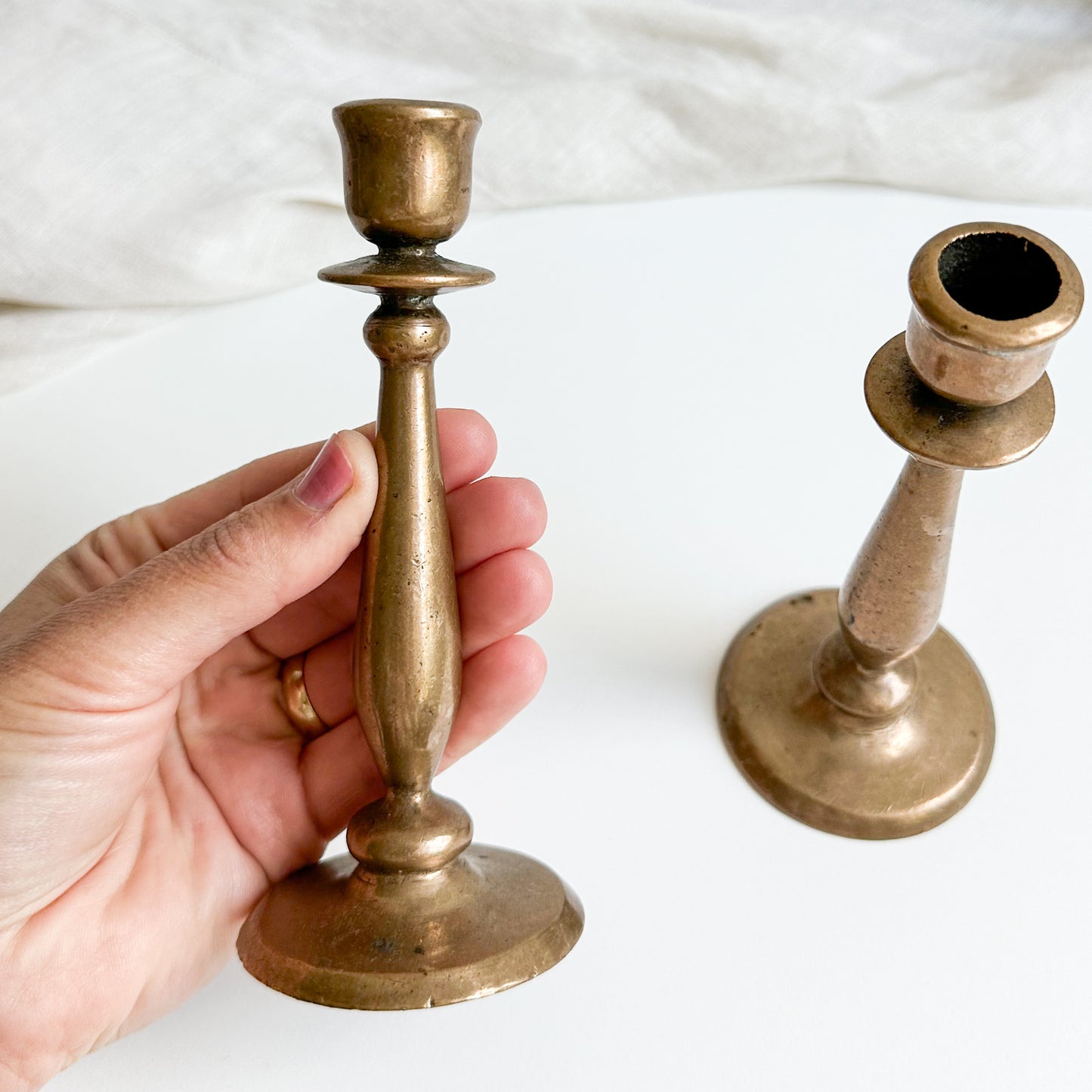 Pair of Bronze Candlesticks
