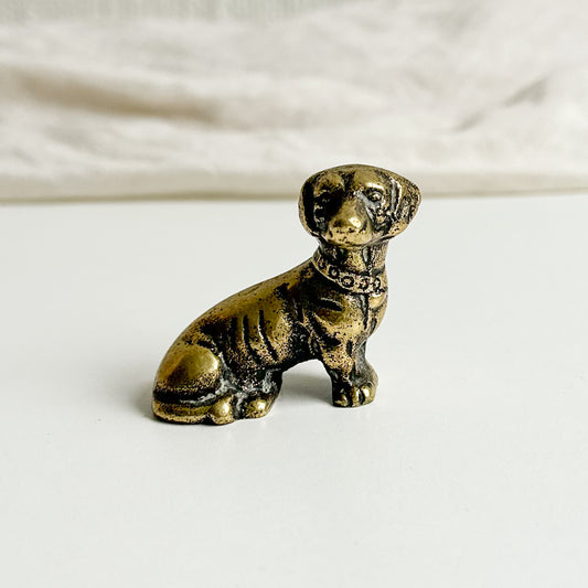 Small Brass Dachshund Dog