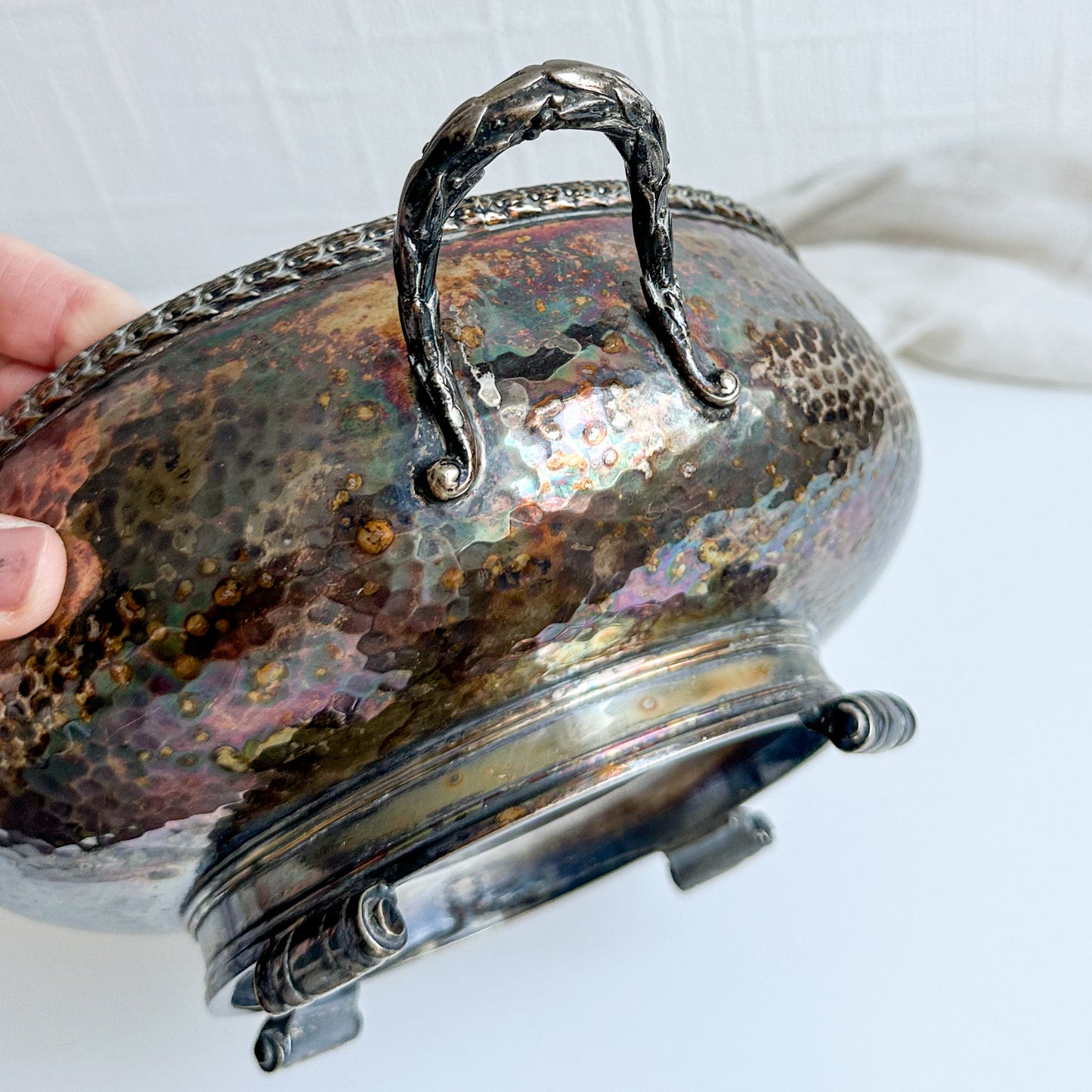 Silver Plated Hammered Bowl