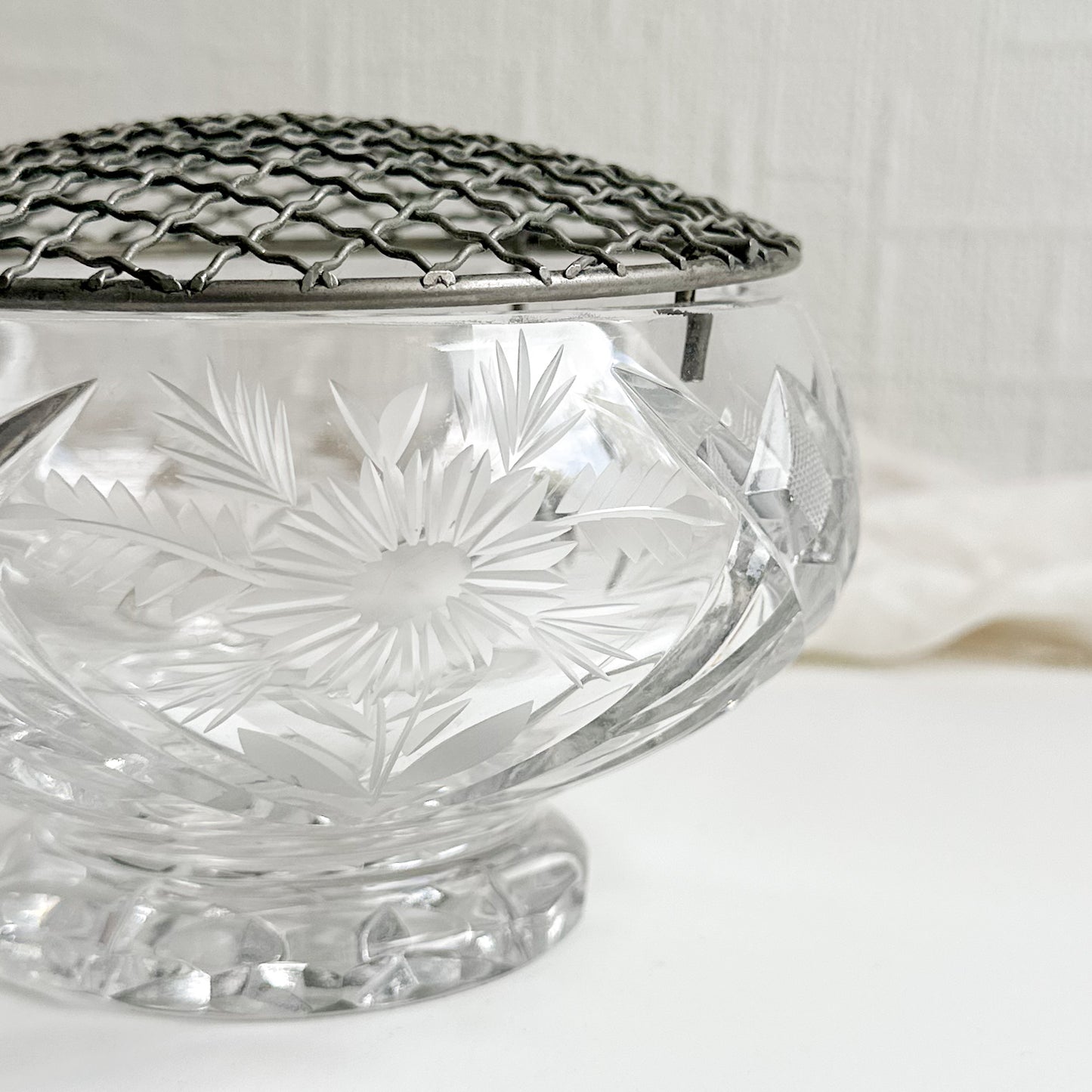 Heavy Crystal Rose Bowl