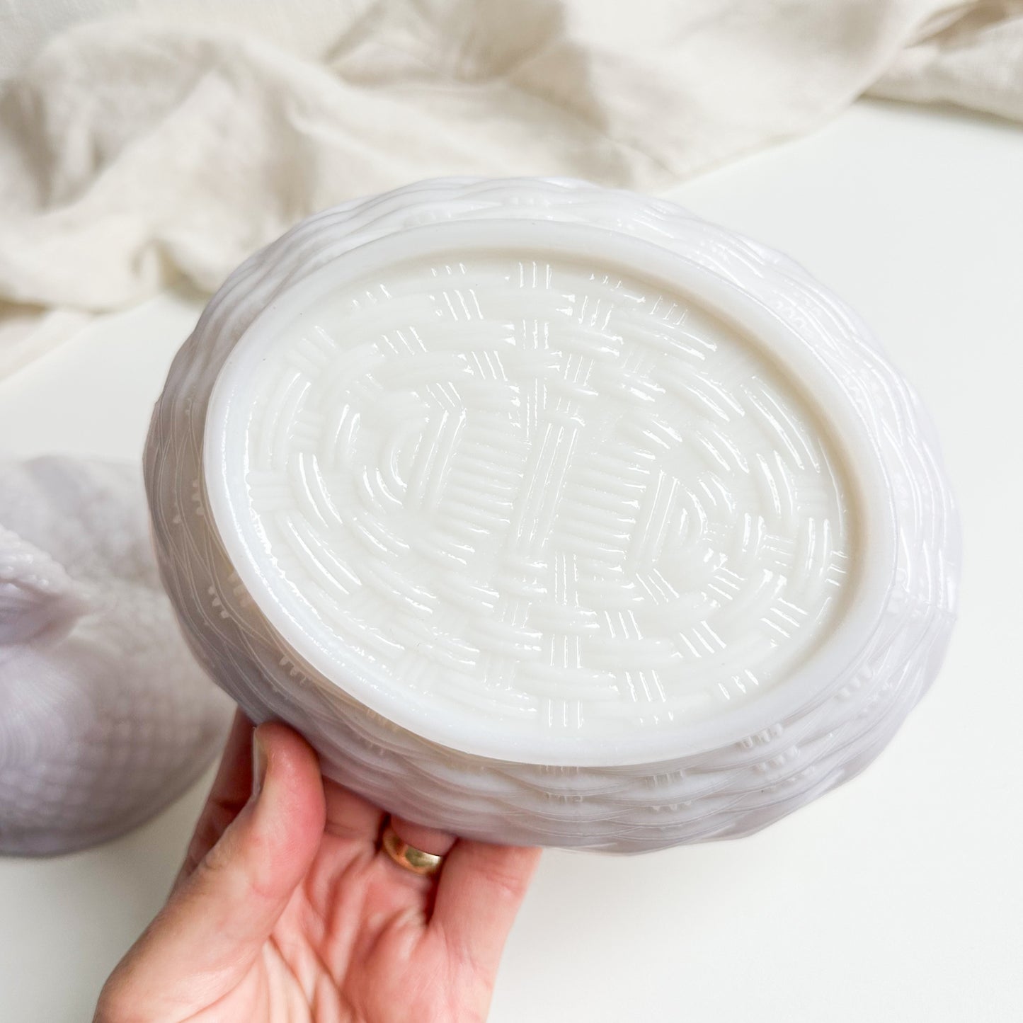 Milk Glass Hen on Nest
