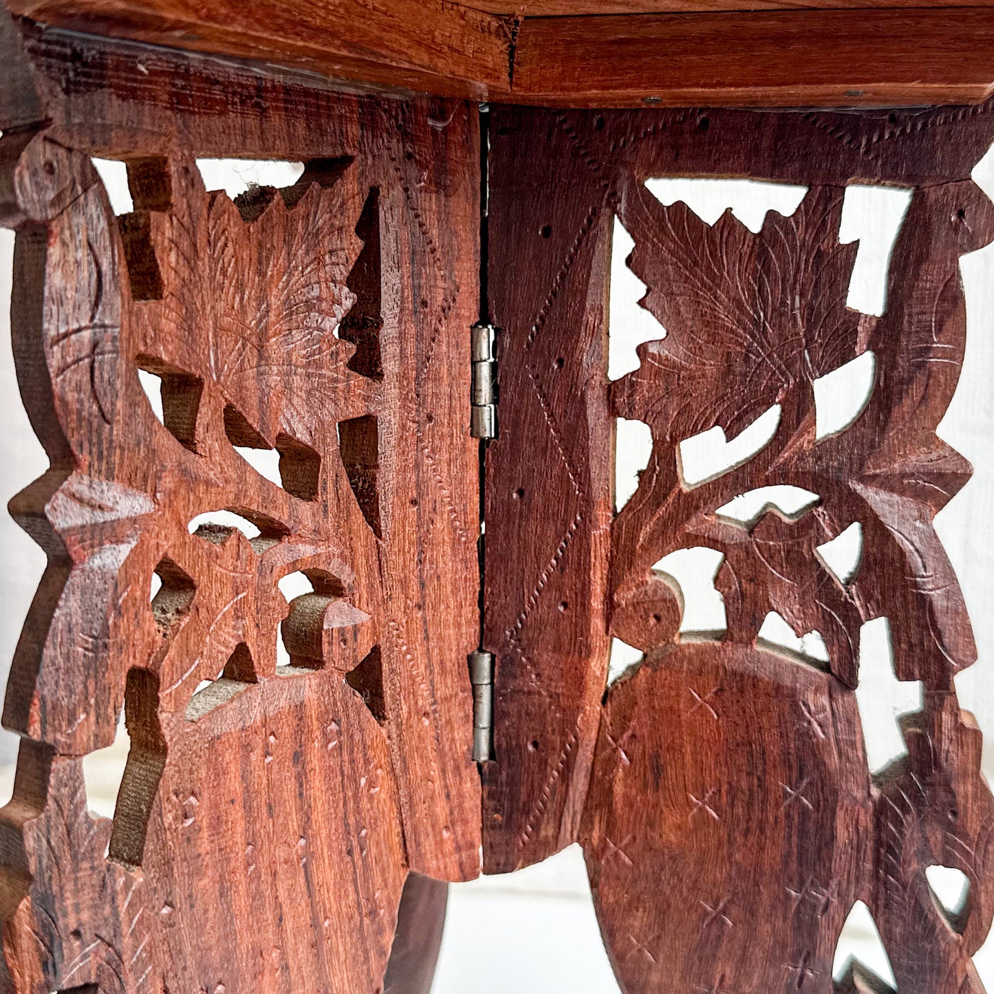 Hand Carved Wooden Plant Stand