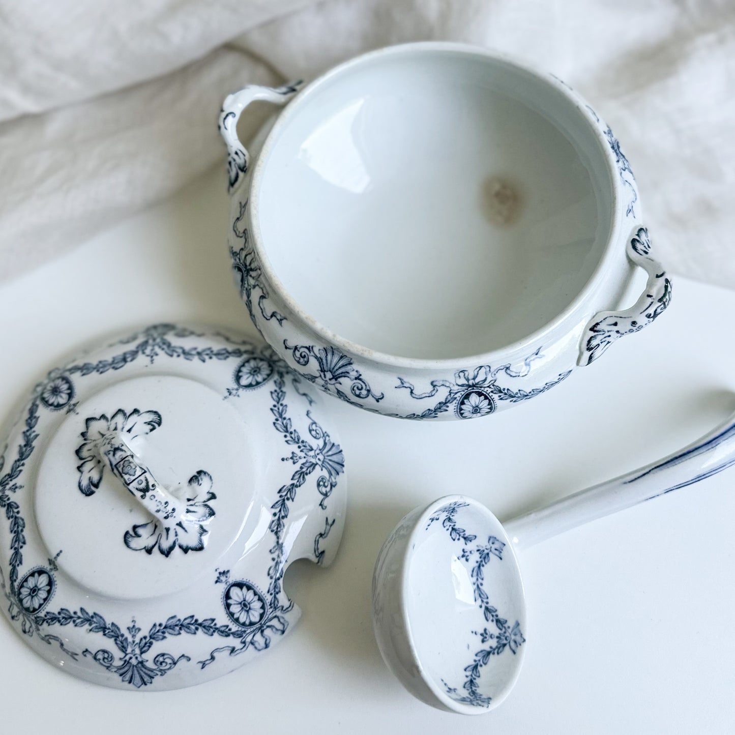 Antique Small Tureen with Ladle