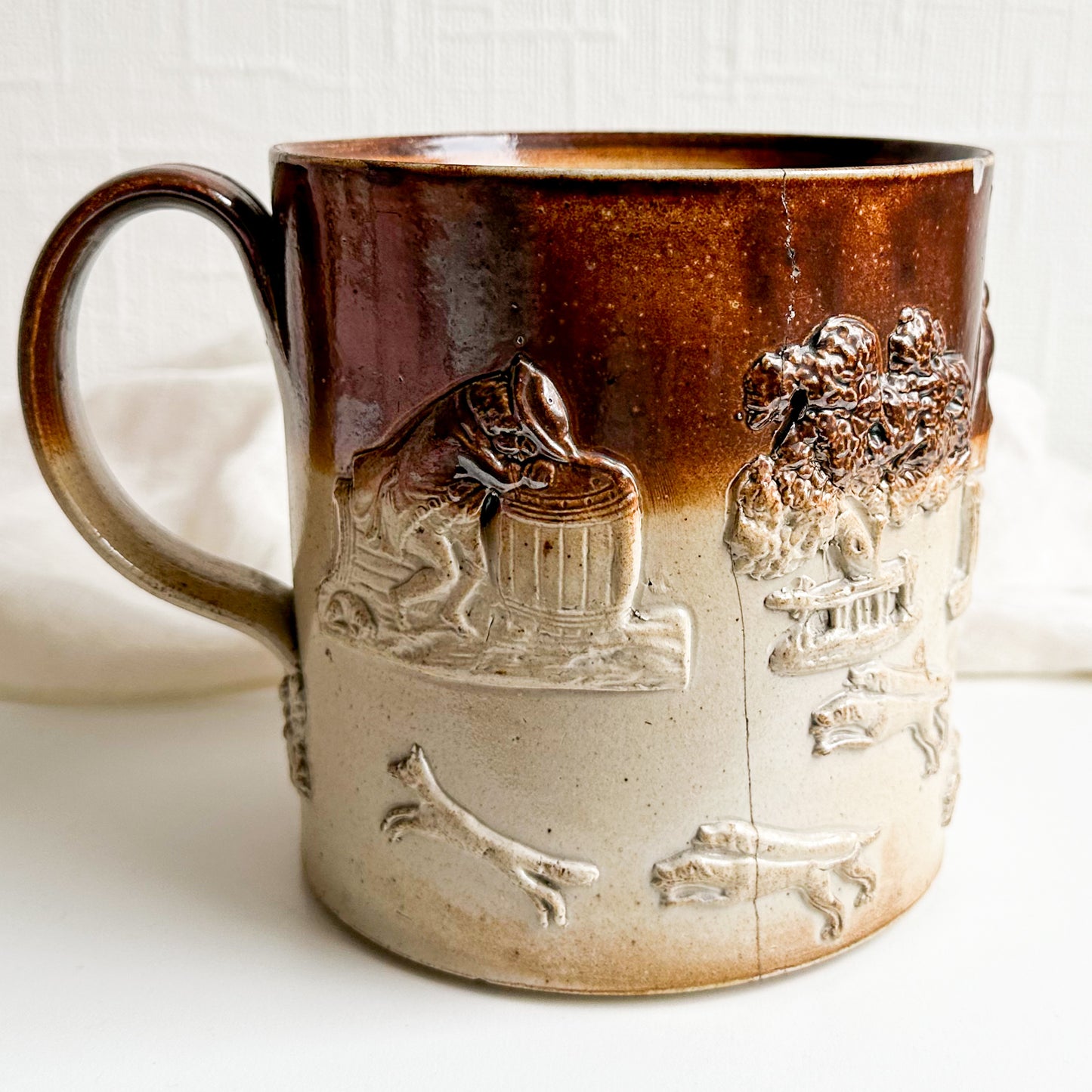 Victorian Salt Glazed Stoneware Tankard