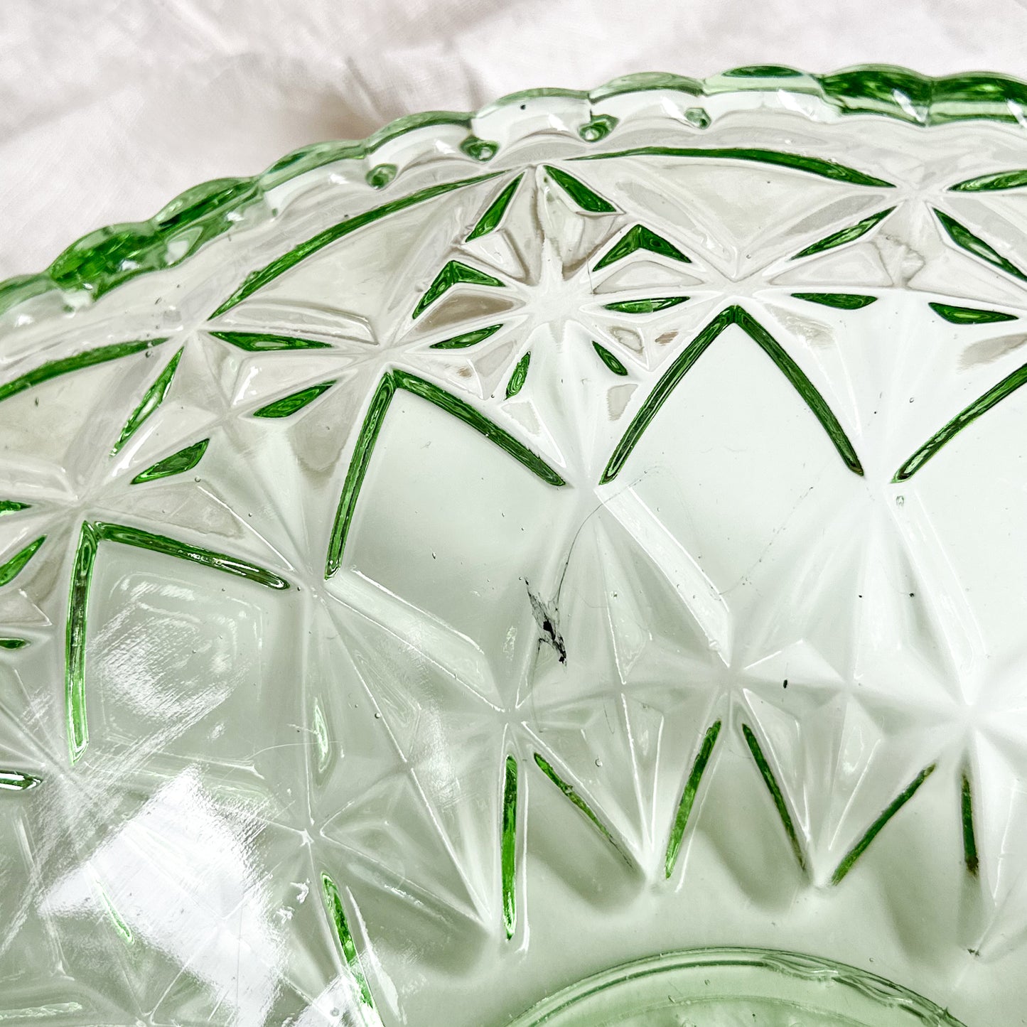 Art Deco Green Glass Bowl