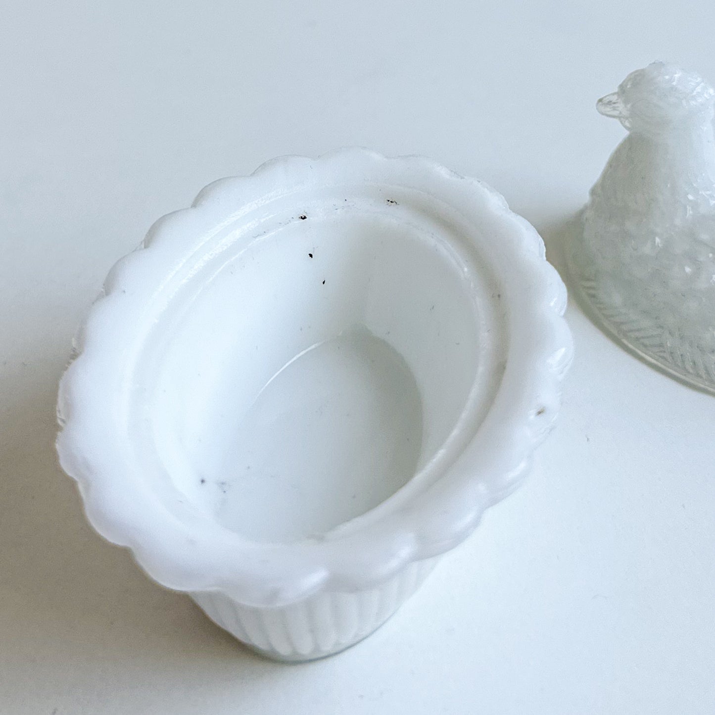 Small Milk Glass Hen on Nest