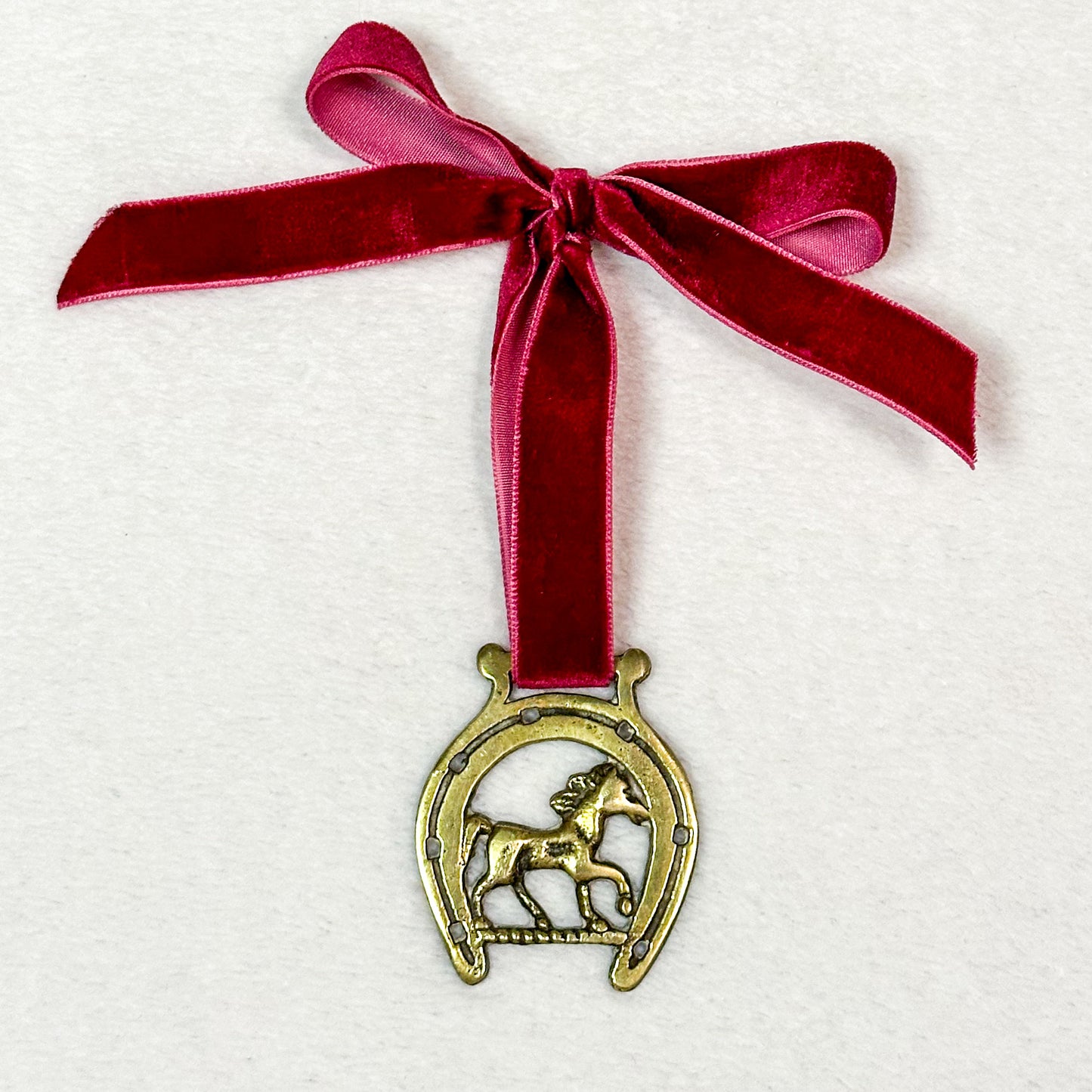 Brass Ornament with Bordeaux Ribbon 7