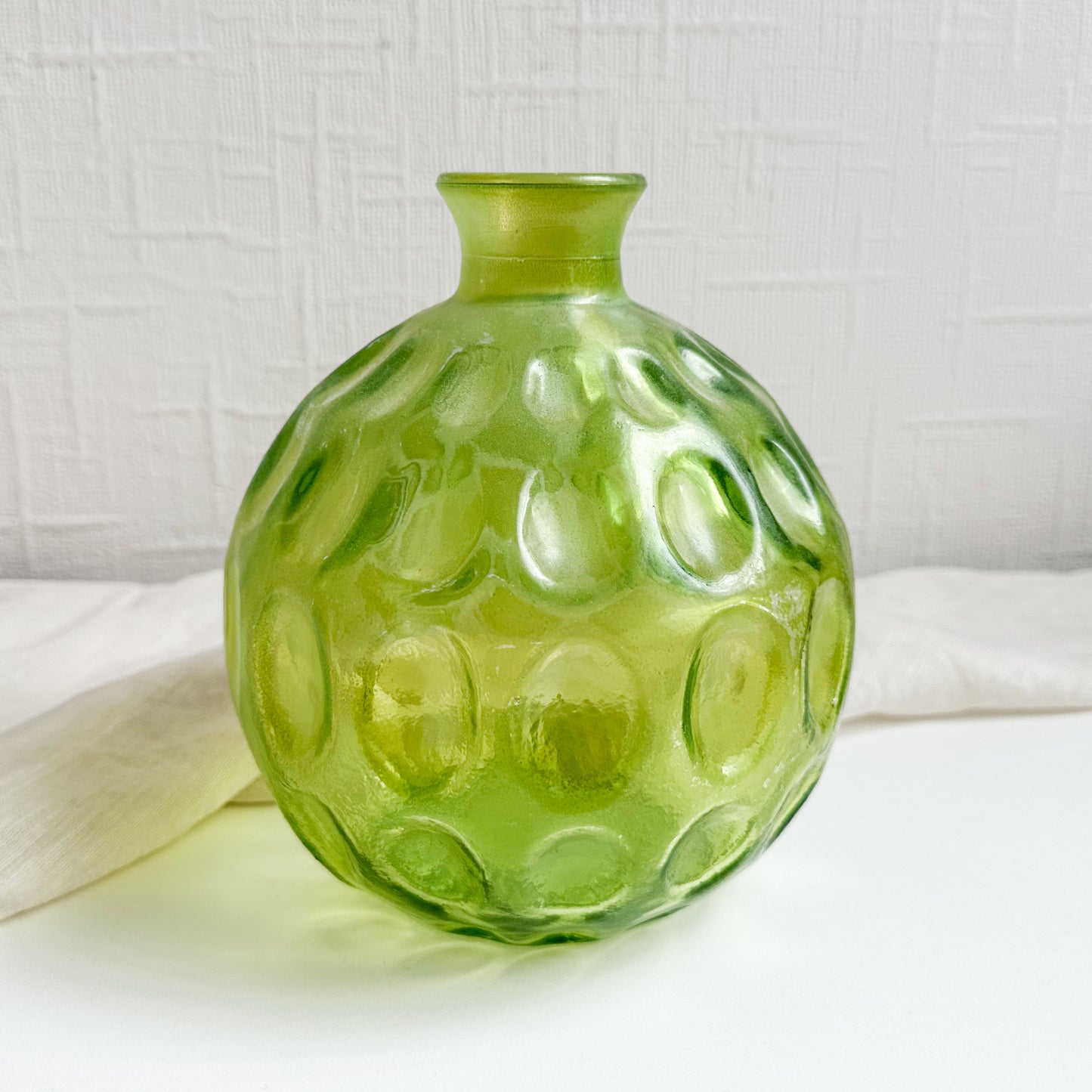 Green Glass Bubble Vase