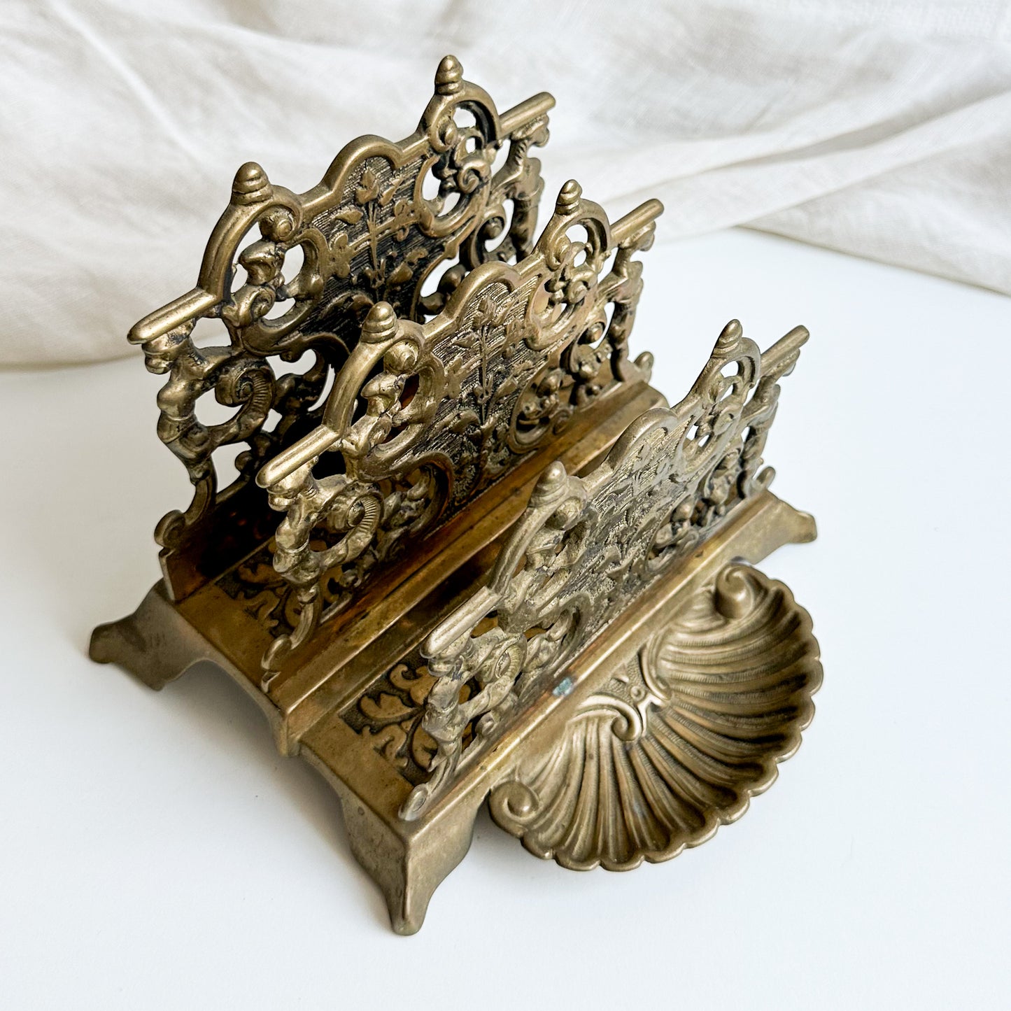 French Brass Letter Holder