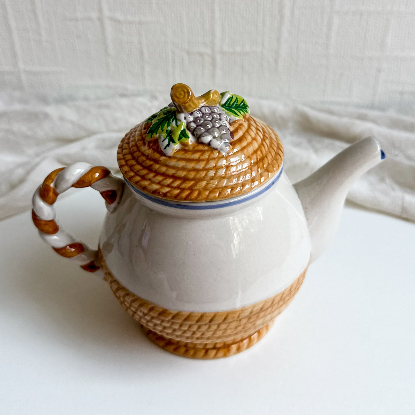 Small Teapot with Fruit Design