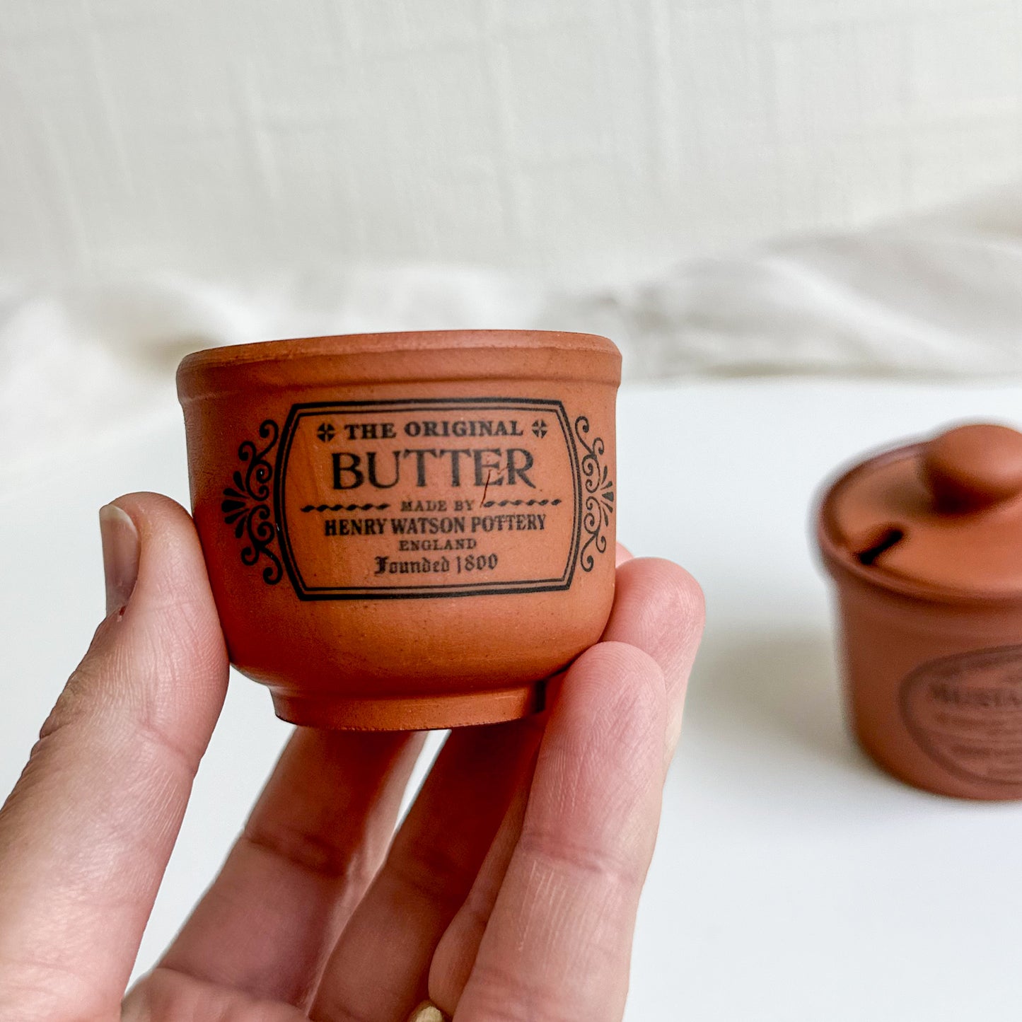 Henry Watson Terracotta Butter and Mustard Pot