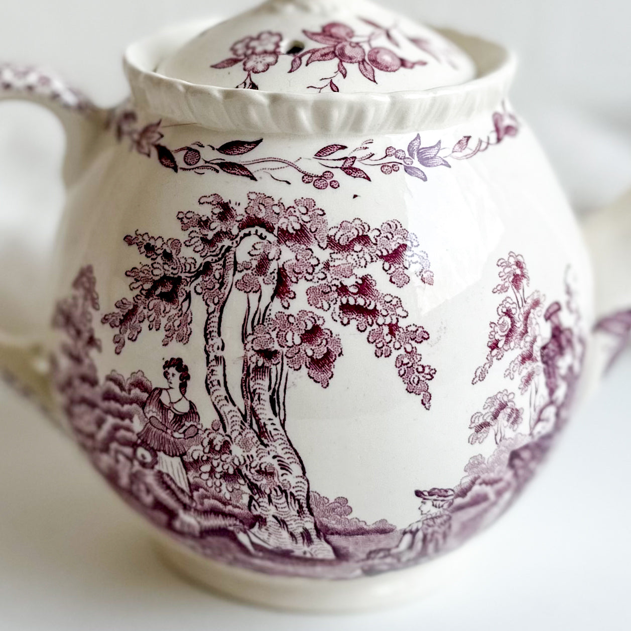 Purple Transferware MASON’S Teapot