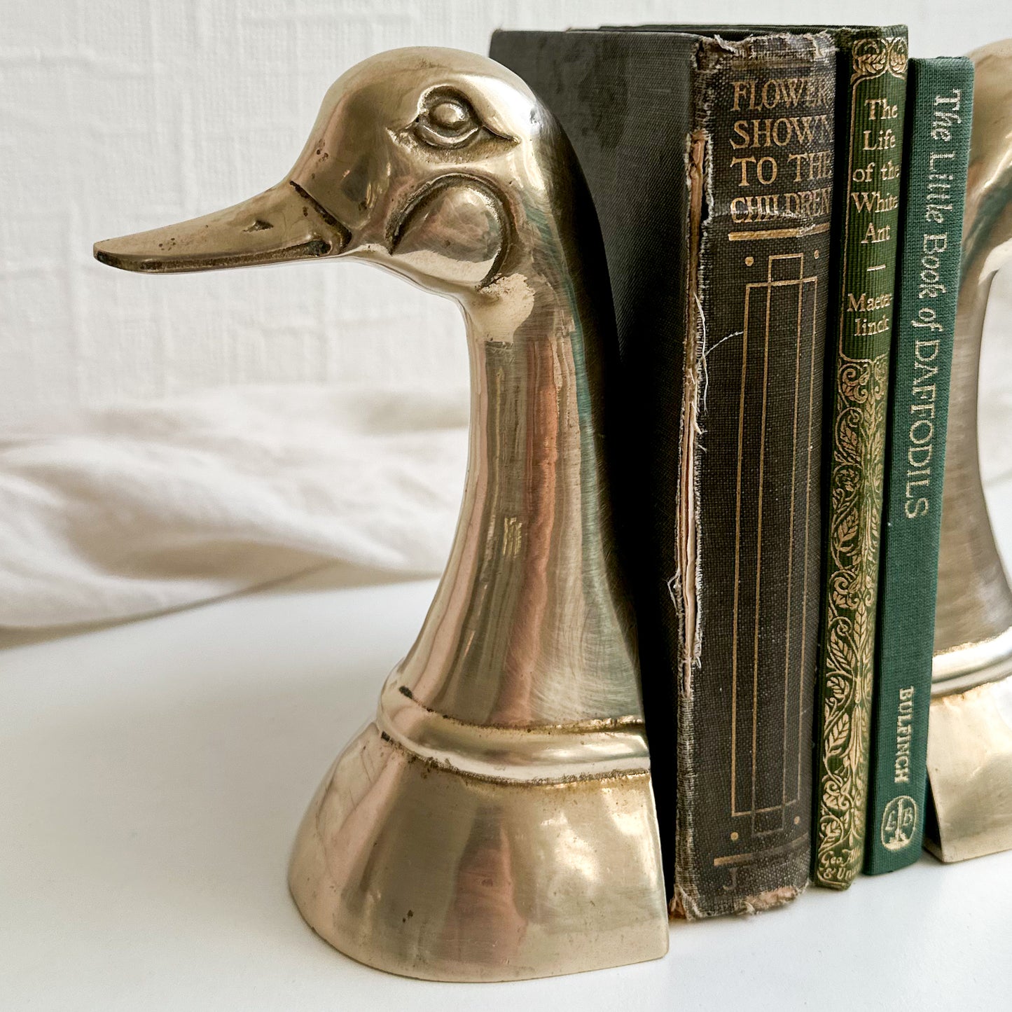 Pair of Brass Duck Bookends