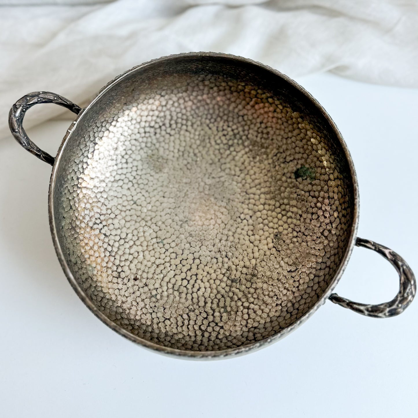 Silver Plated Hammered Bowl