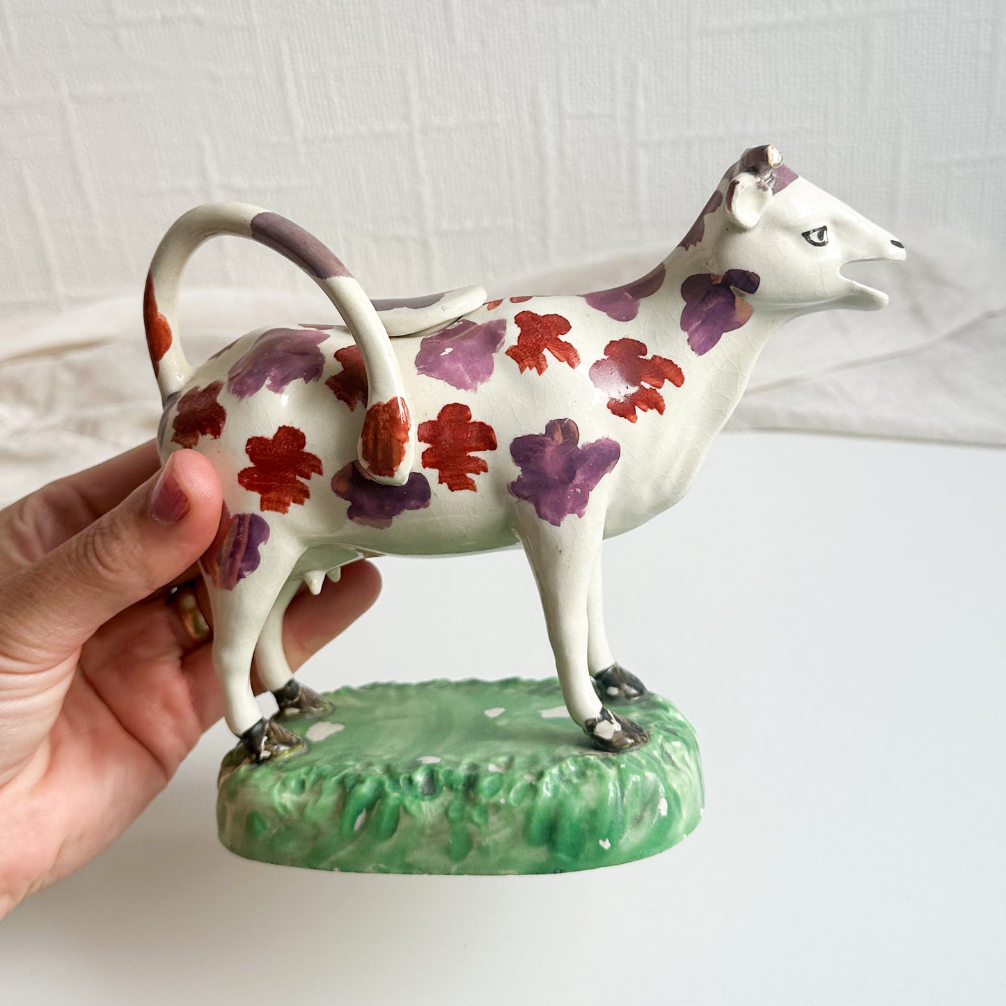 Cambrian Pottery Lustre Cow Creamer