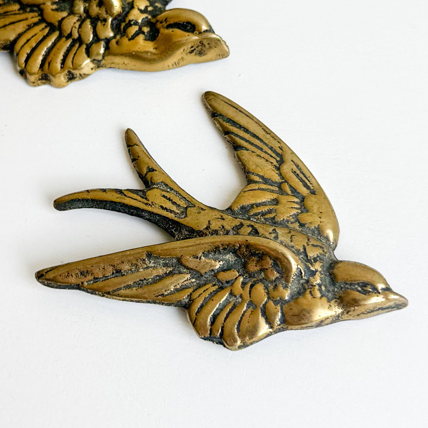 Set of 3 Brass Swallows