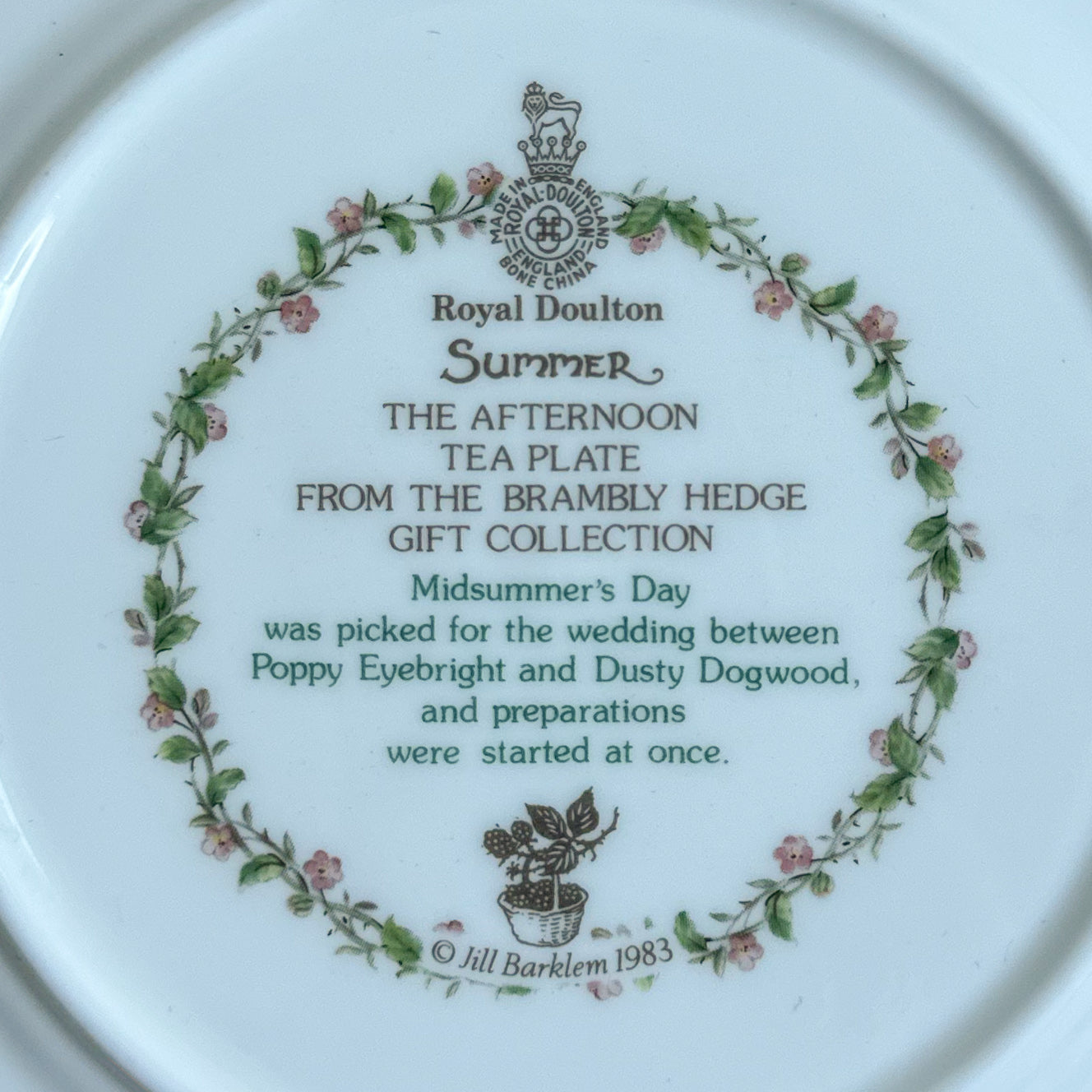 Brambly Hedge ‘Summer’ Tea Plate