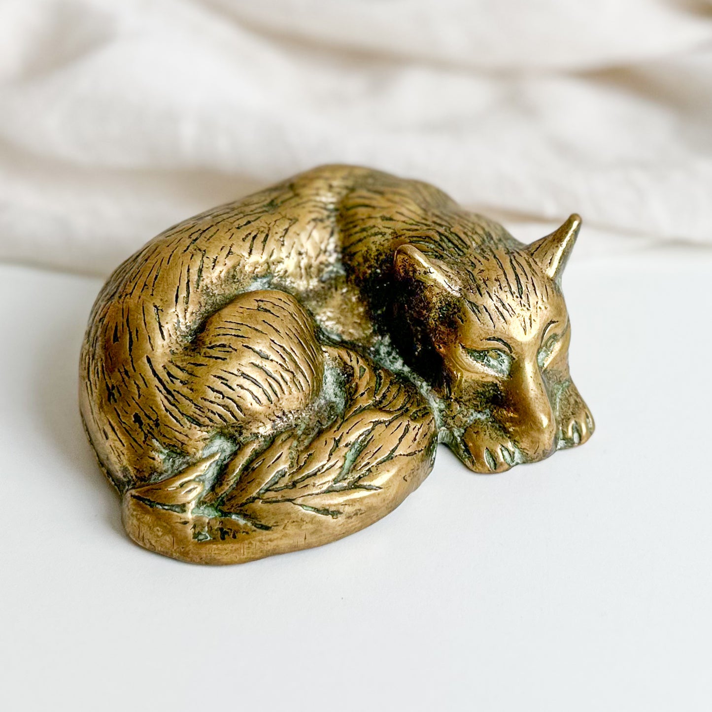 Heavy Brass Fox Figurine