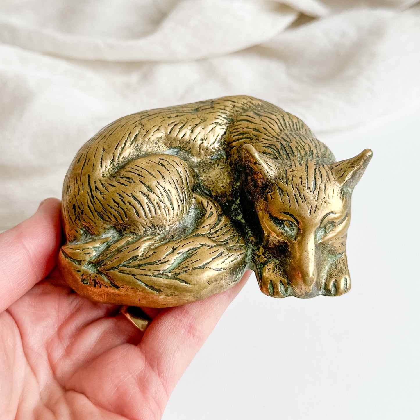 Heavy Brass Fox Figurine