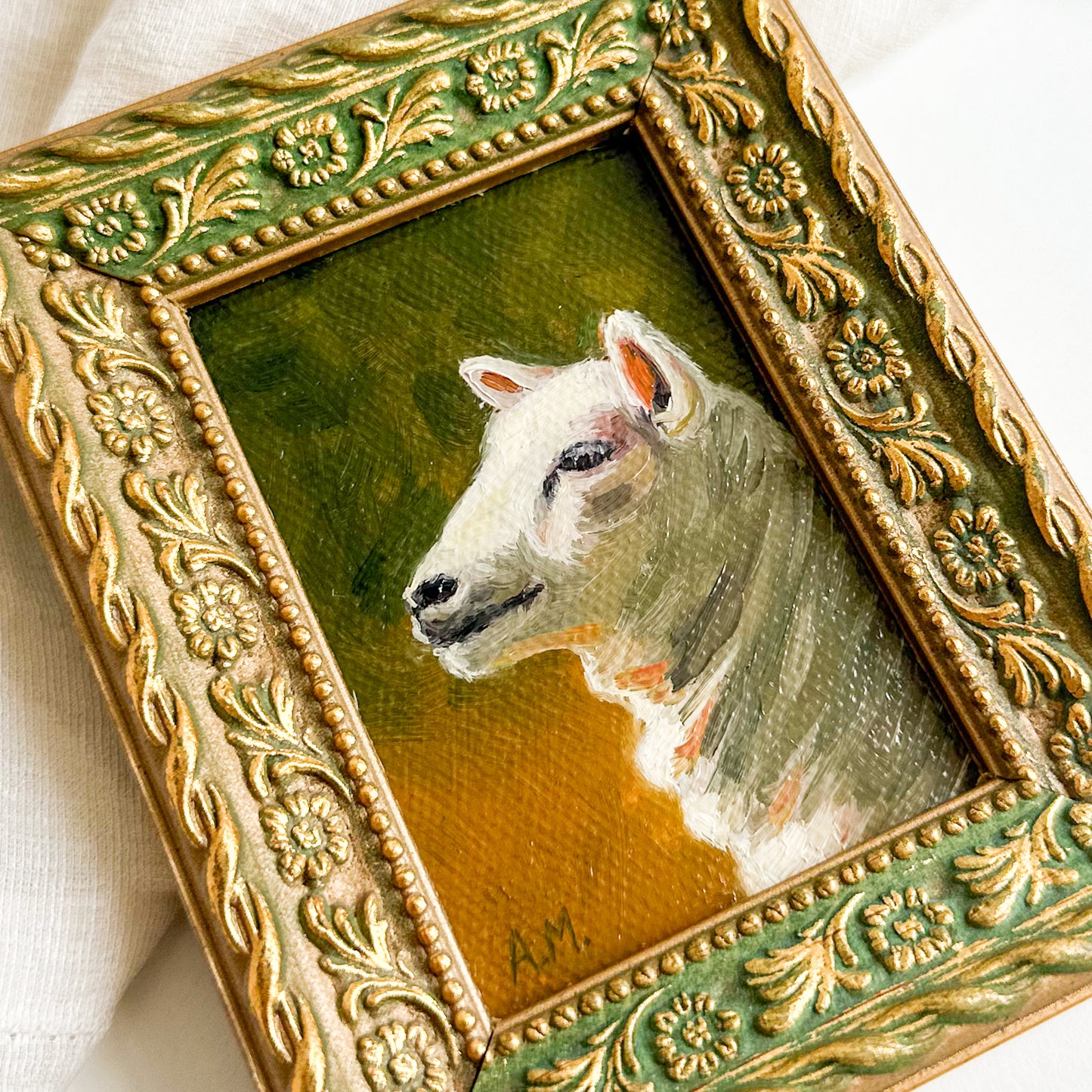 “Portrait of a Sheep” - Original Oil Painting