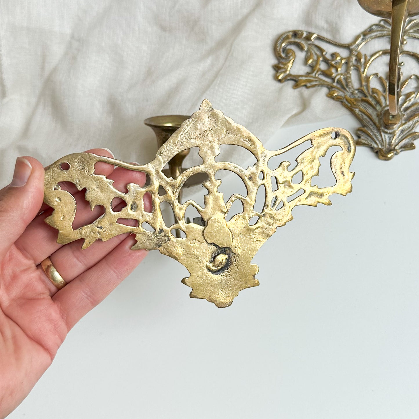 Pair of Brass Candle Sconces