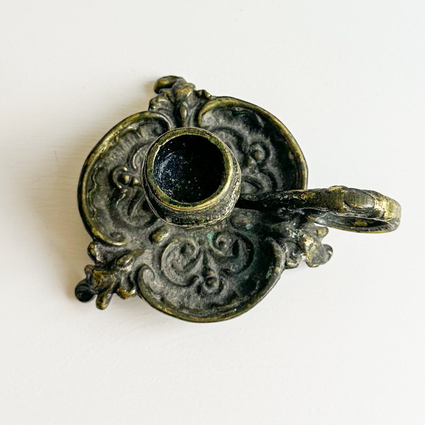 Brass Chamberstick with Thistle Design