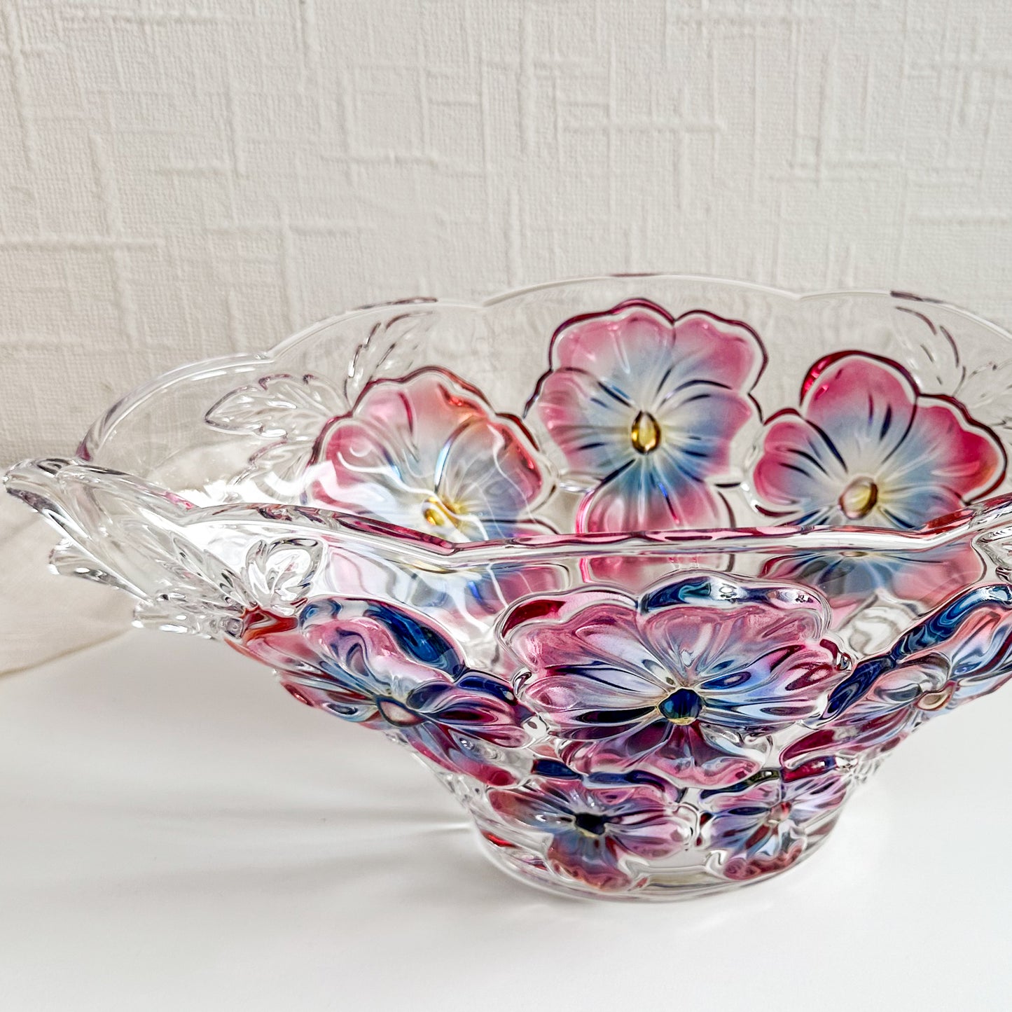 German Glass Floral Bowl / Vase