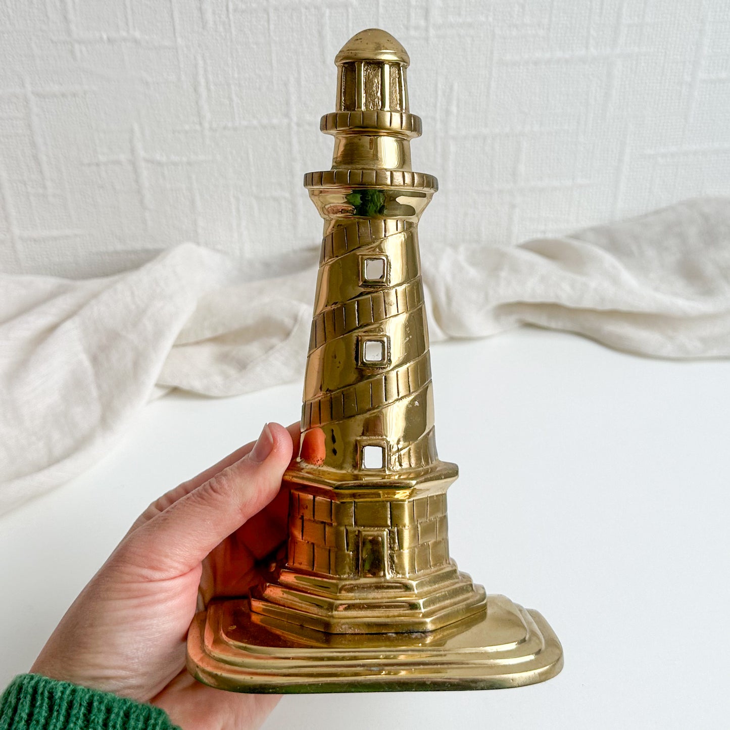 Brass Lighthouse Bookend