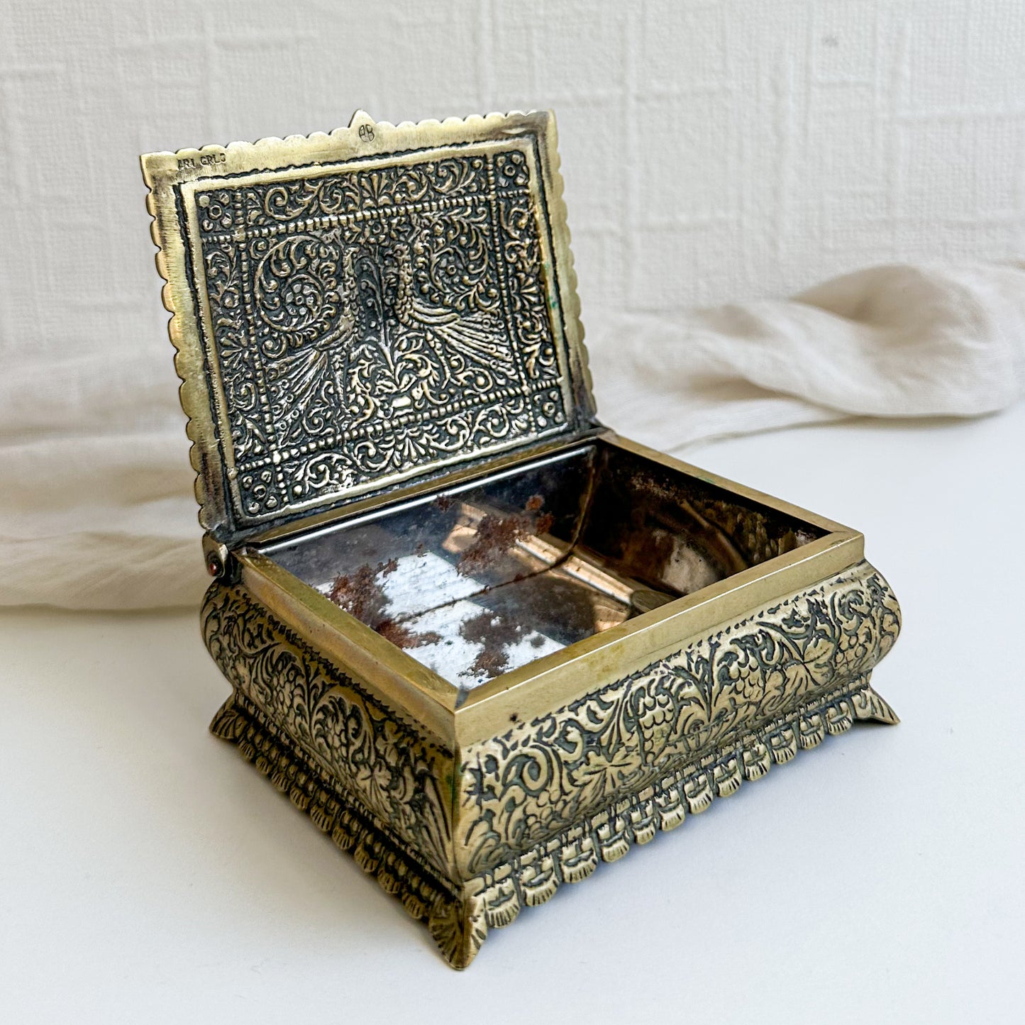 Ornate Brass Jewellery Box