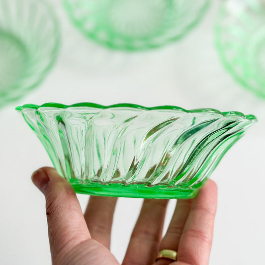 Set of 4 Uranium Glass Bowls