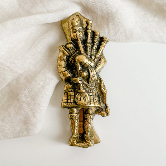 Brass Bagpipe Player Door Knocker