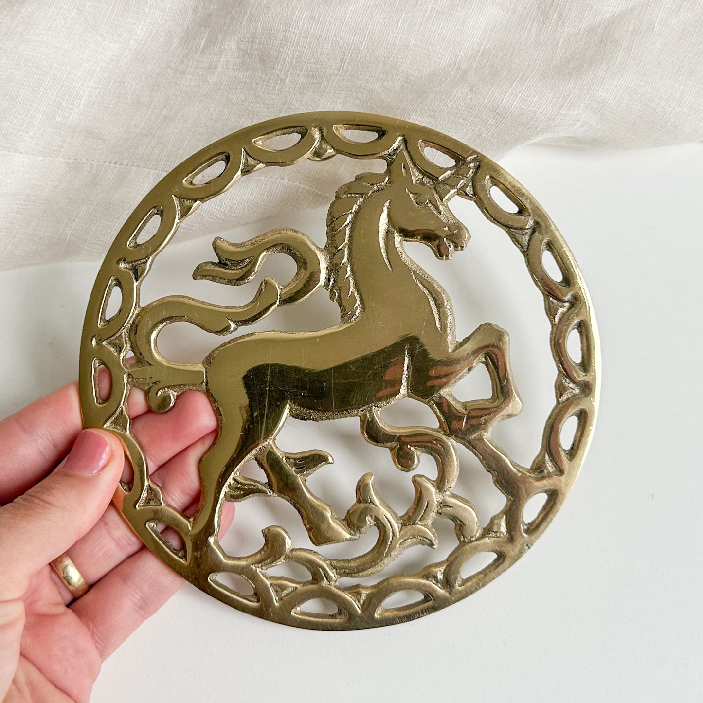 Brass Unicorn Trivet