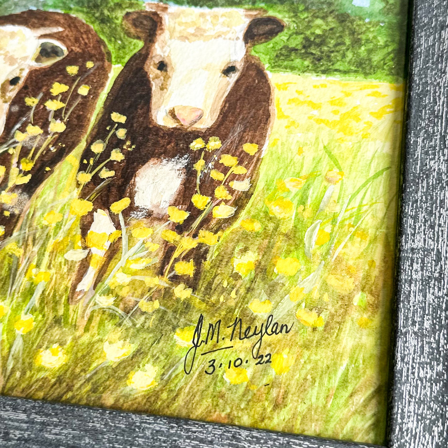 Original Watercolour with Cows