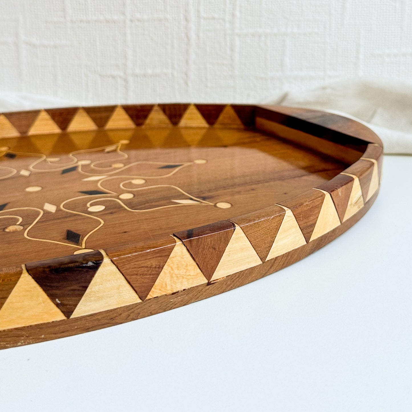 Wooden Tray with Inlay Design
