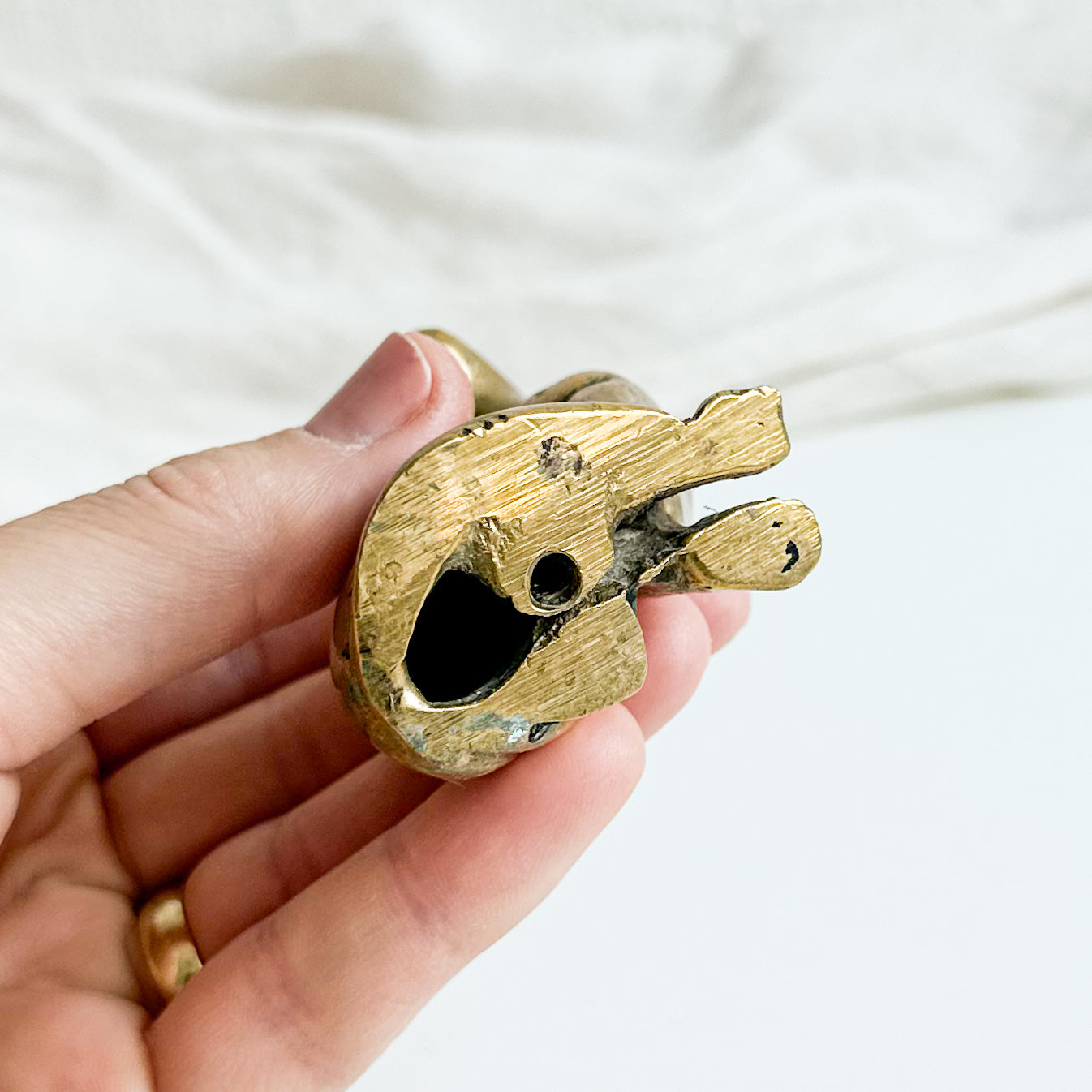 Small Sitting Brass Cat